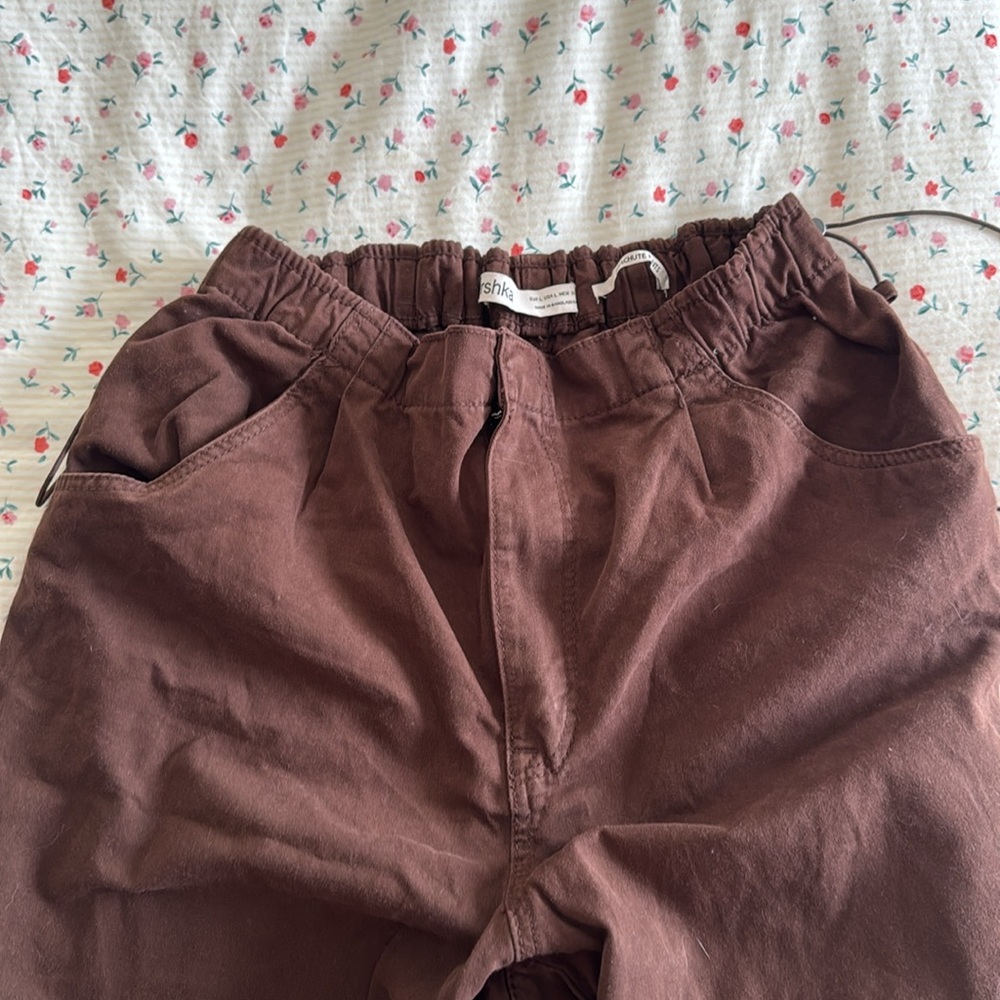 Bershka Chocolate Brown Parachute Pants - Picture 4 of 5